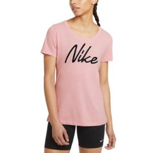 Nike Women's Dri-fit Script-Logo Training T-Shirt Size XL - Picture 1 of 3